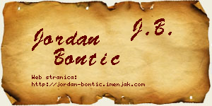 Jordan Bontić vizit kartica
